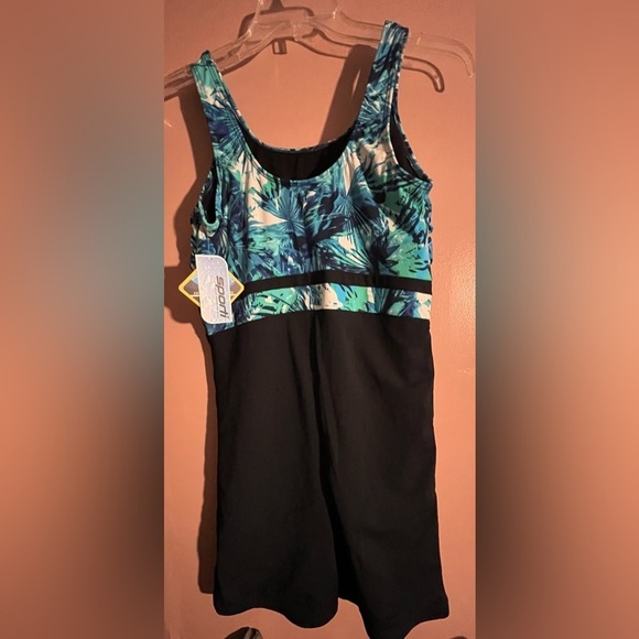 NWT Sporti HydyroLast Aquarelle Chlorine Resistant Scoop One piece Swimsuit 20W - Picture 11 of 11